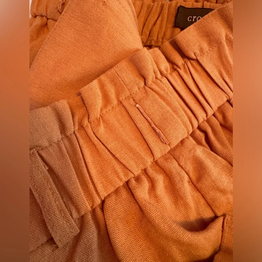 Crosby The Waist paper bag linen blend shorts orange fall color‎ women size 4